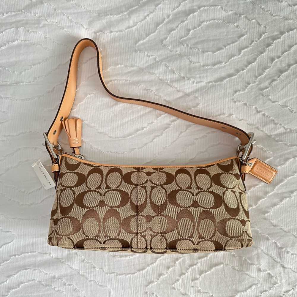 NWT Coach Signature Canvas Baguette Bag